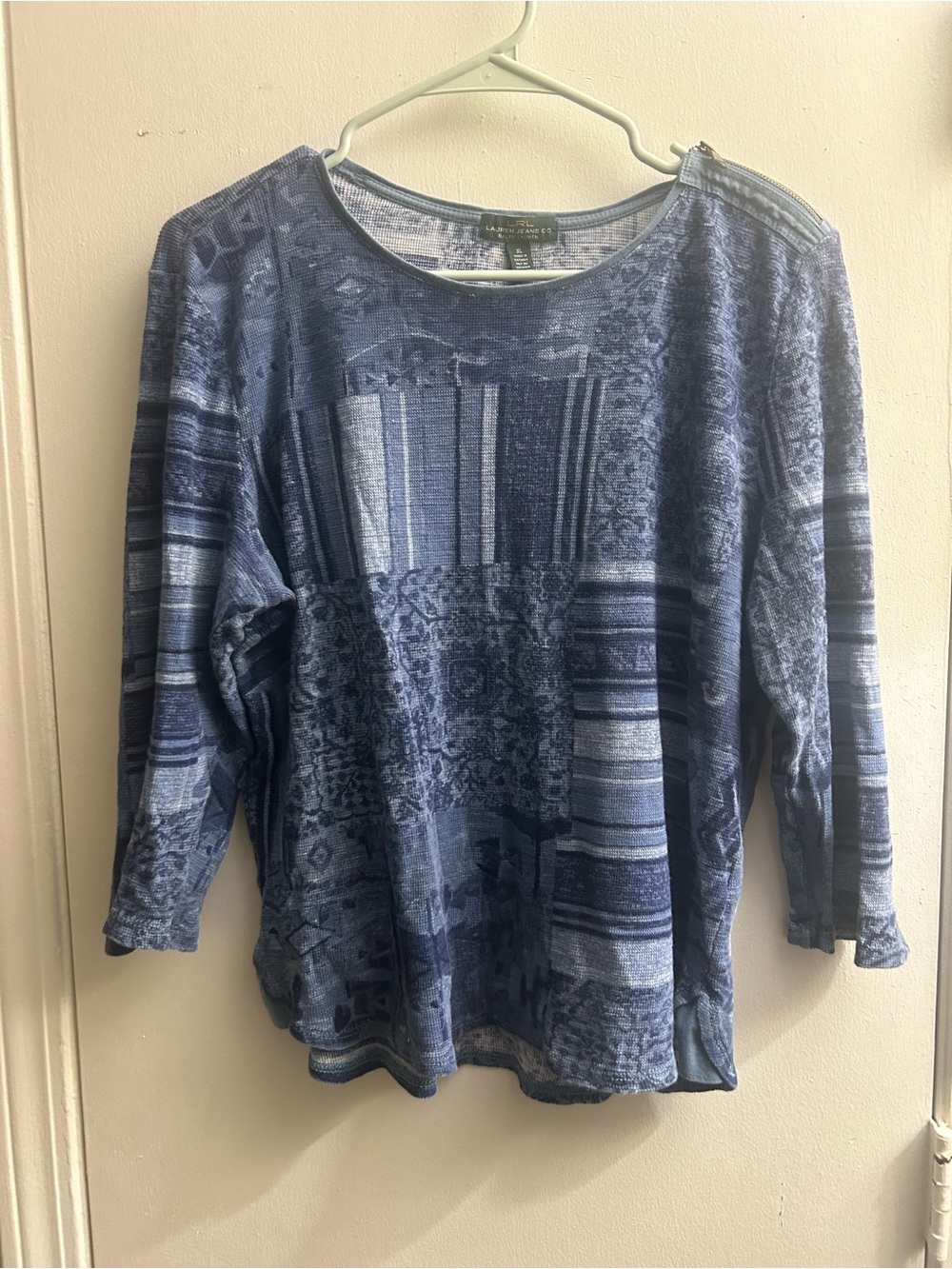 Ralph Lauren Blue Patterned Long Sleeve Pullover